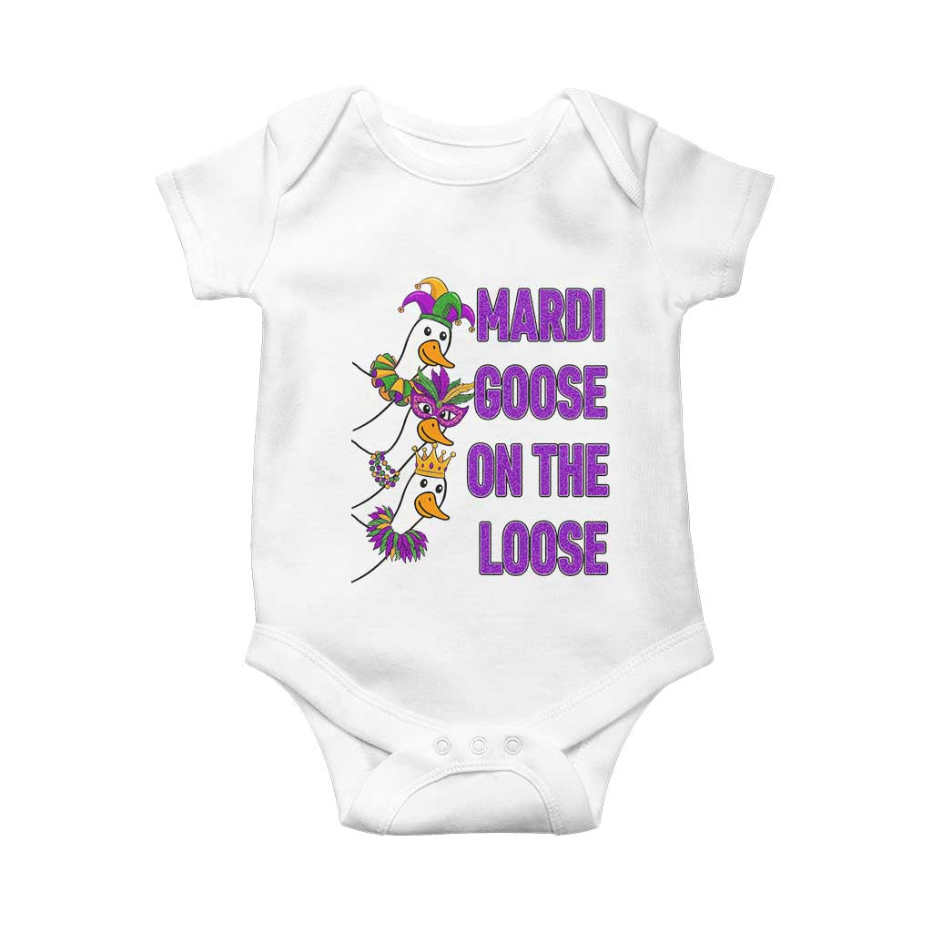 Funny Mardi Gras Baby Onesie Louisiana Carnival Silly Goose Festival TS14 White Print Your Wear