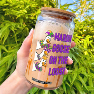 Funny Mardi Gras Glass Can Louisiana Carnival Silly Goose Festival TS14 White Print Your Wear