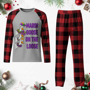 Funny Mardi Gras Plaid Pajama Set Louisiana Carnival Silly Goose Festival TS14 Buffalo Plaid Print Your Wear