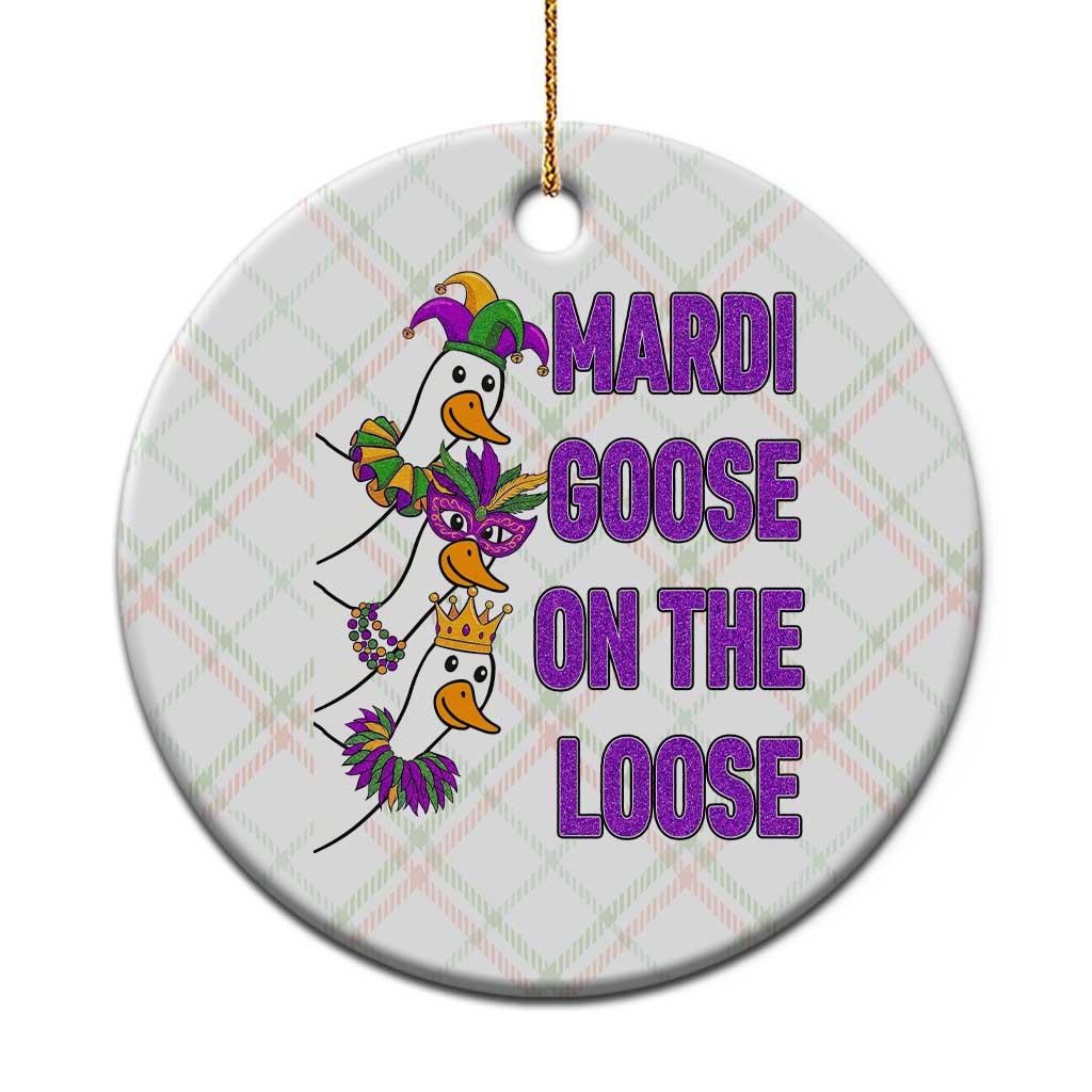 Funny Mardi Gras Ceramic Ornament Louisiana Carnival Silly Goose Festival TS14 1pc Christmas Plaid Print Your Wear