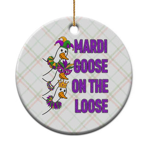 Funny Mardi Gras Ceramic Ornament Louisiana Carnival Silly Goose Festival TS14 1pc Christmas Plaid Print Your Wear