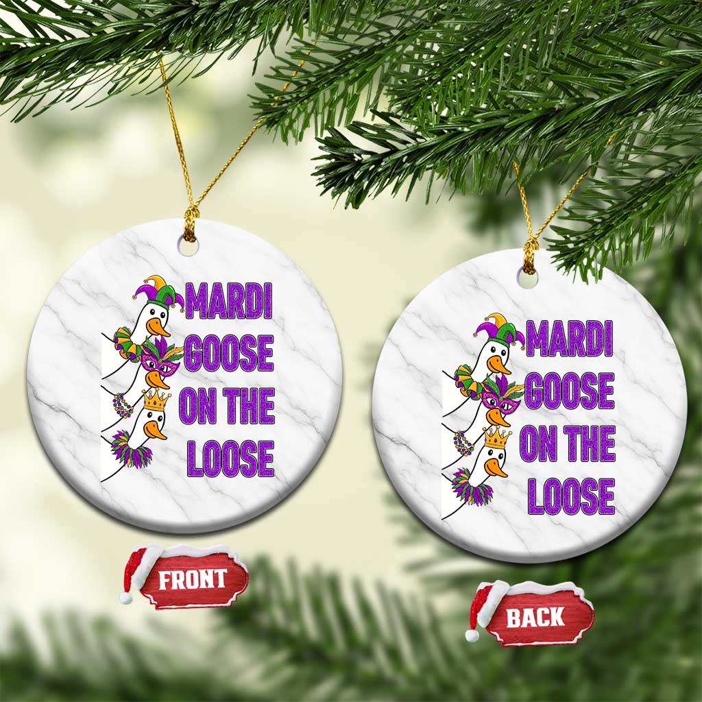 Funny Mardi Gras Ceramic Ornament Louisiana Carnival Silly Goose Festival TS14 1pc White Marble Print Your Wear