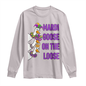 Funny Mardi Gras Long Sleeve Shirt Louisiana Carnival Silly Goose Festival TS14 Ice Gray Print Your Wear