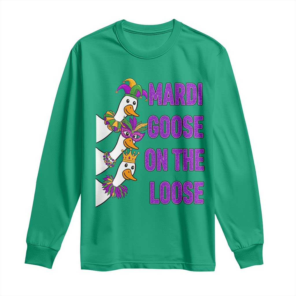 Funny Mardi Gras Long Sleeve Shirt Louisiana Carnival Silly Goose Festival TS14 Irish Green Print Your Wear