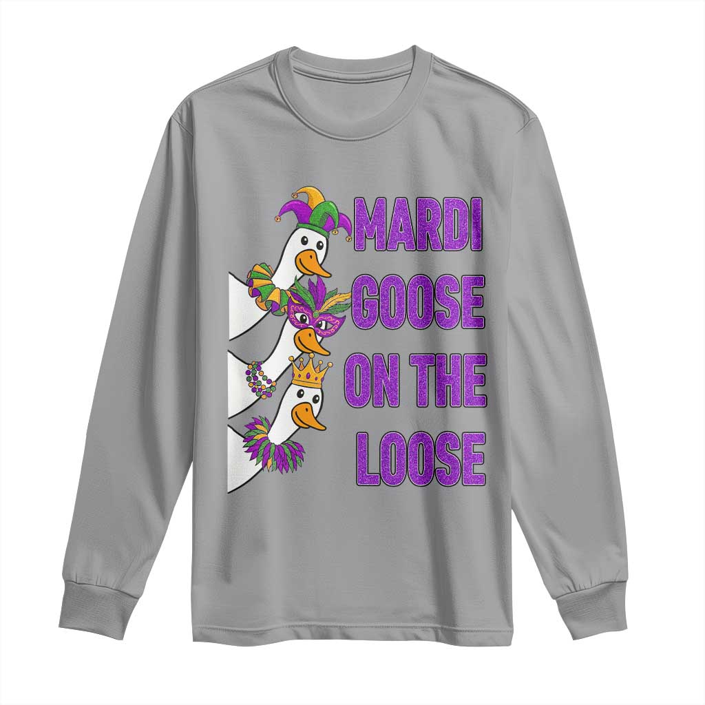 Funny Mardi Gras Long Sleeve Shirt Louisiana Carnival Silly Goose Festival TS14 Sport Gray Print Your Wear