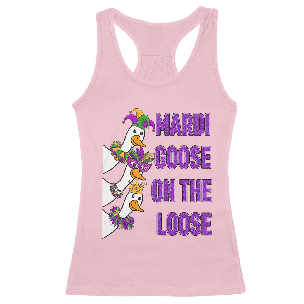 Funny Mardi Gras Racerback Tank Top Louisiana Carnival Silly Goose Festival TS14 Light Pink Print Your Wear