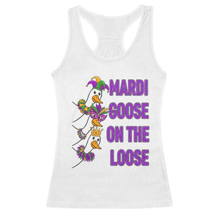 Funny Mardi Gras Racerback Tank Top Louisiana Carnival Silly Goose Festival TS14 White Print Your Wear