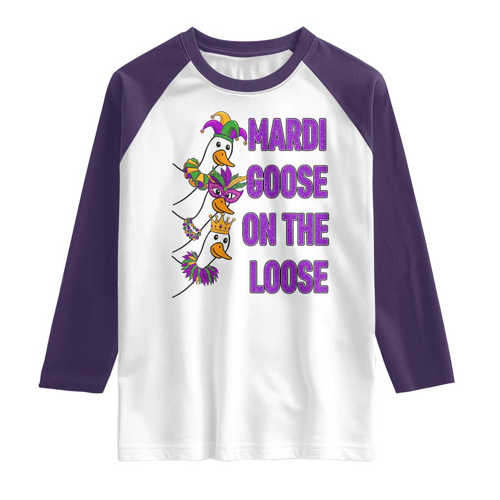 Funny Mardi Gras Raglan Shirt Louisiana Carnival Silly Goose Festival TS14 White Purple Print Your Wear