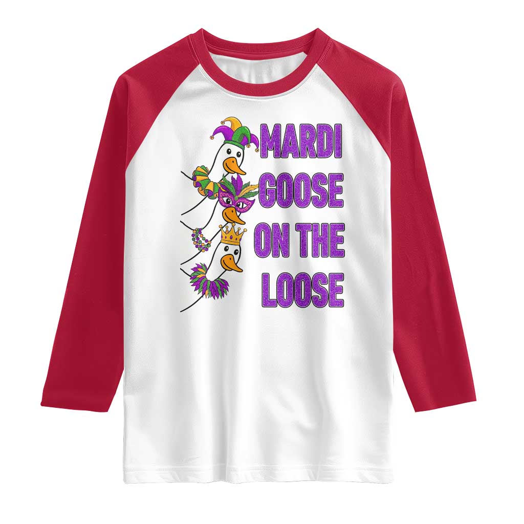 Funny Mardi Gras Raglan Shirt Louisiana Carnival Silly Goose Festival TS14 White Red Print Your Wear