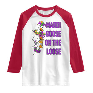 Funny Mardi Gras Raglan Shirt Louisiana Carnival Silly Goose Festival TS14 White Red Print Your Wear