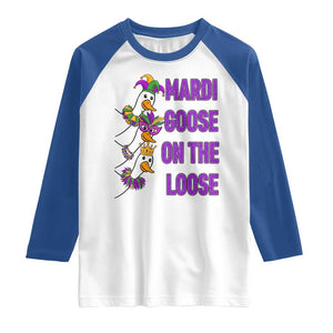 Funny Mardi Gras Raglan Shirt Louisiana Carnival Silly Goose Festival TS14 White Royal Print Your Wear