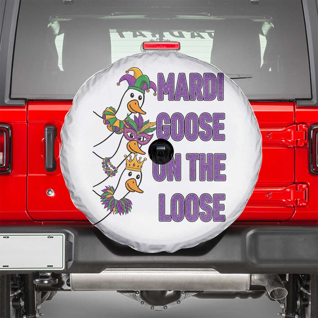 Funny Mardi Gras Spare Tire Cover Louisiana Carnival Silly Goose Festival TS14 White Print Your Wear