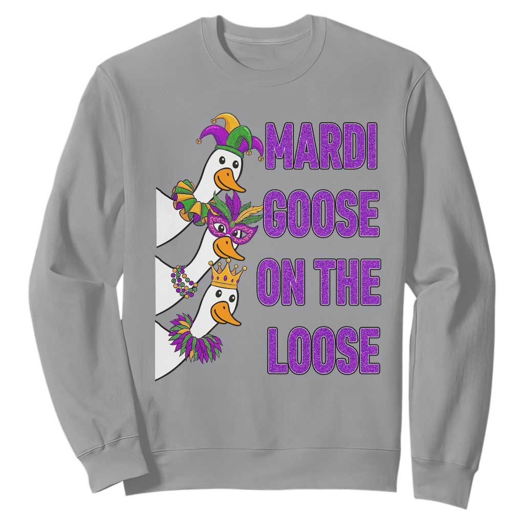 Funny Mardi Gras Sweatshirt Louisiana Carnival Silly Goose Festival TS14 Sport Gray Print Your Wear