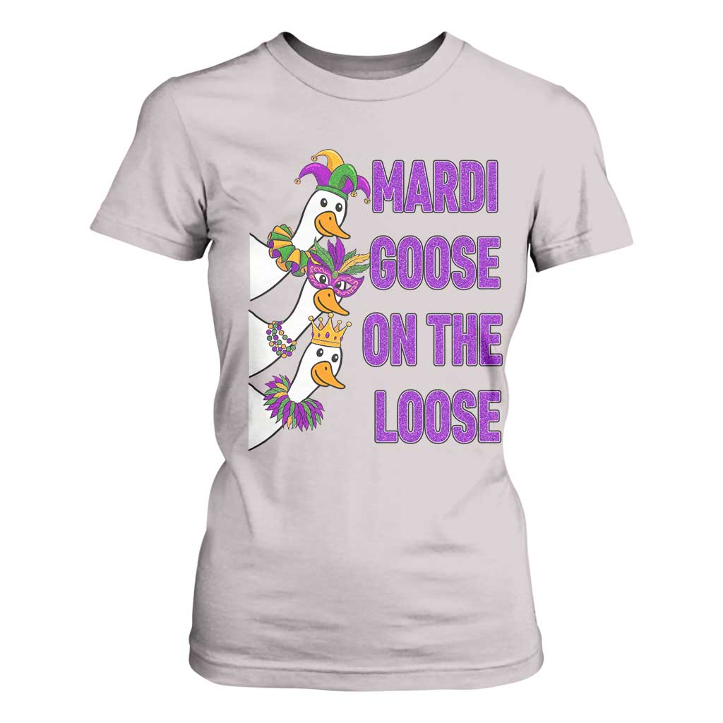 Funny Mardi Gras T Shirt For Women Louisiana Carnival Silly Goose Festival TS14 Ice Gray Print Your Wear