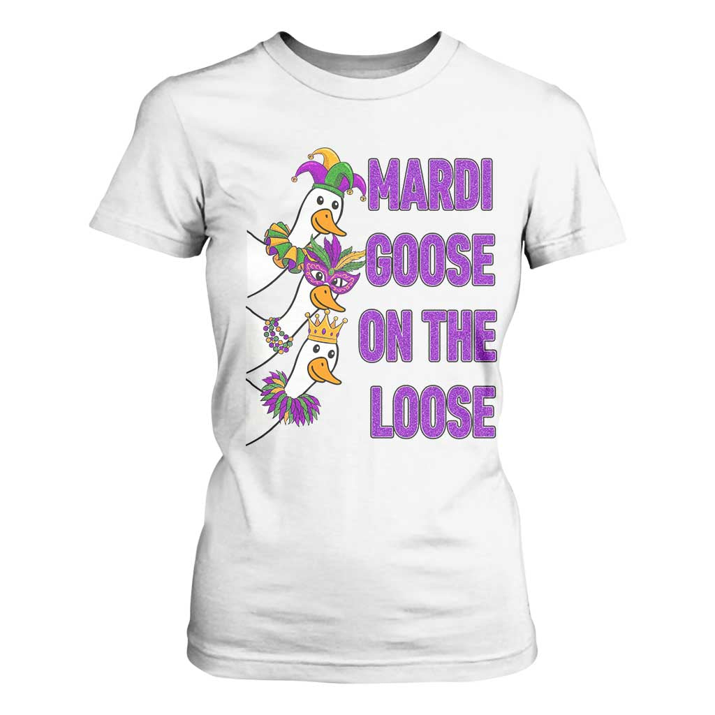 Funny Mardi Gras T Shirt For Women Louisiana Carnival Silly Goose Festival TS14 White Print Your Wear