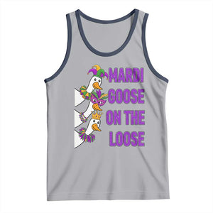 Funny Mardi Gras Tank Top Louisiana Carnival Silly Goose Festival TS14 Athletic Heather Navy Print Your Wear
