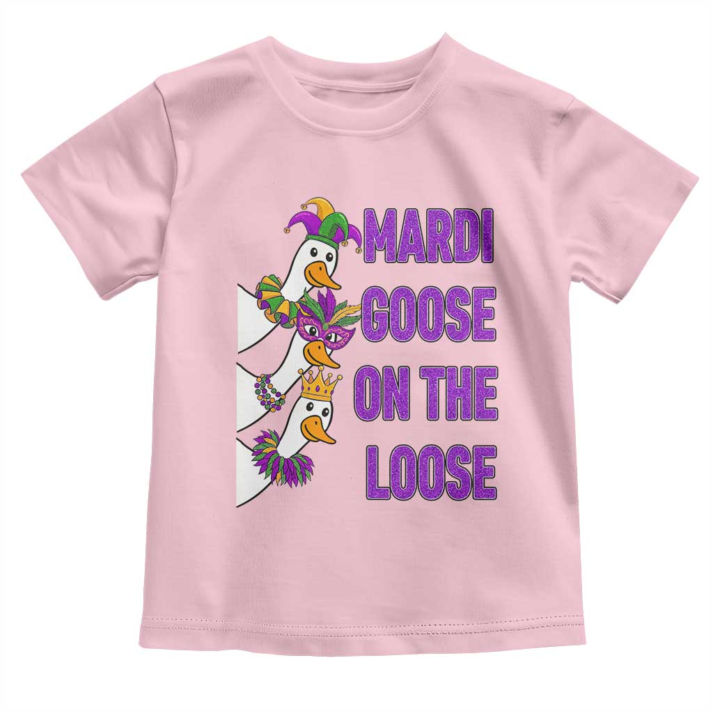 Funny Mardi Gras Toddler T Shirt Louisiana Carnival Silly Goose Festival TS14 Light Pink Print Your Wear