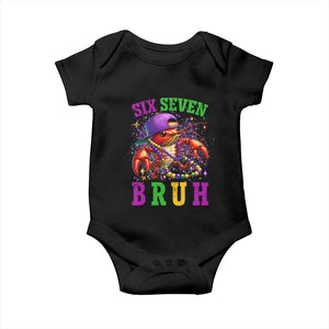 67 Mardi Gras Baby Onesie Funny Crawfish Six Seven Bruh Meme TS14 Black Print Your Wear
