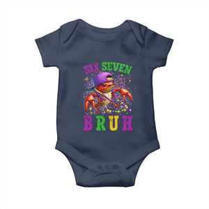 67 Mardi Gras Baby Onesie Funny Crawfish Six Seven Bruh Meme TS14 Navy Print Your Wear