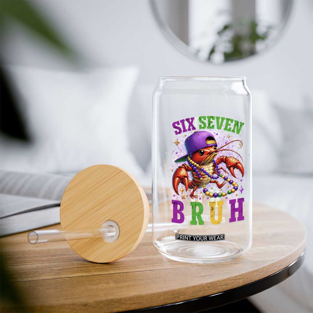 67 Mardi Gras Glass Can Funny Crawfish Six Seven Bruh Meme TS14 Print Your Wear