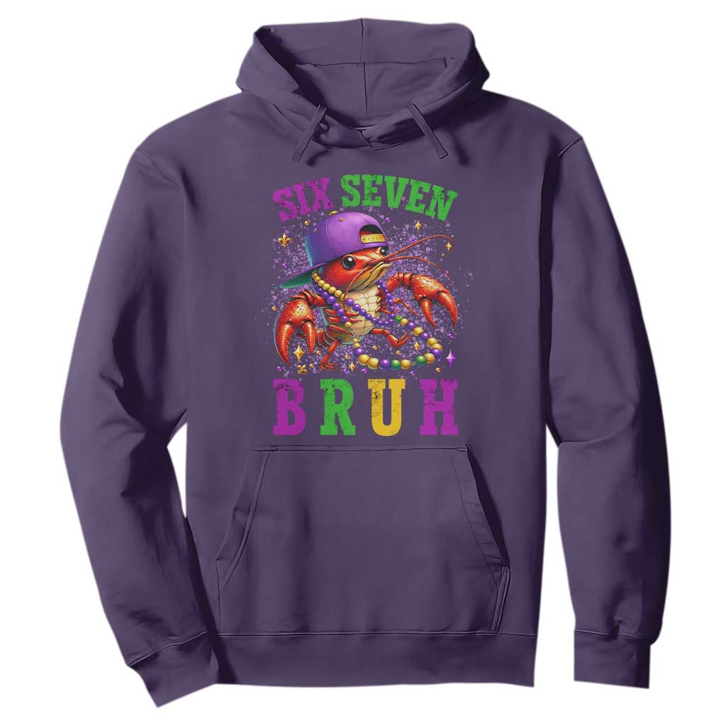 67 Mardi Gras Hoodie Funny Crawfish Six Seven Bruh Meme TS14 Purple Print Your Wear