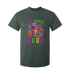 67 Mardi Gras T Shirt For Kid Funny Crawfish Six Seven Bruh Meme TS14 Dark Forest Green Print Your Wear