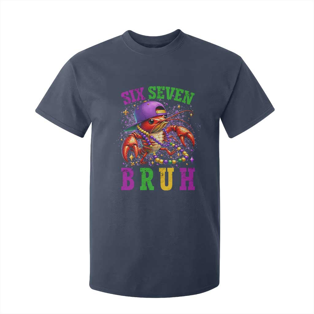 67 Mardi Gras T Shirt For Kid Funny Crawfish Six Seven Bruh Meme TS14 Navy Print Your Wear