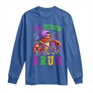 67 Mardi Gras Long Sleeve Shirt Funny Crawfish Six Seven Bruh Meme TS14 Royal Blue Print Your Wear