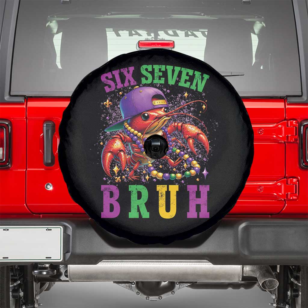 67 Mardi Gras Spare Tire Cover Funny Crawfish Six Seven Bruh Meme TS14 Black Print Your Wear
