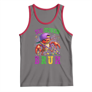 67 Mardi Gras Tank Top Funny Crawfish Six Seven Bruh Meme TS14 Deep Heather Red Print Your Wear