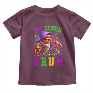 67 Mardi Gras Toddler T Shirt Funny Crawfish Six Seven Bruh Meme TS14 Maroon Print Your Wear