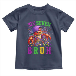 67 Mardi Gras Toddler T Shirt Funny Crawfish Six Seven Bruh Meme TS14 Navy Print Your Wear