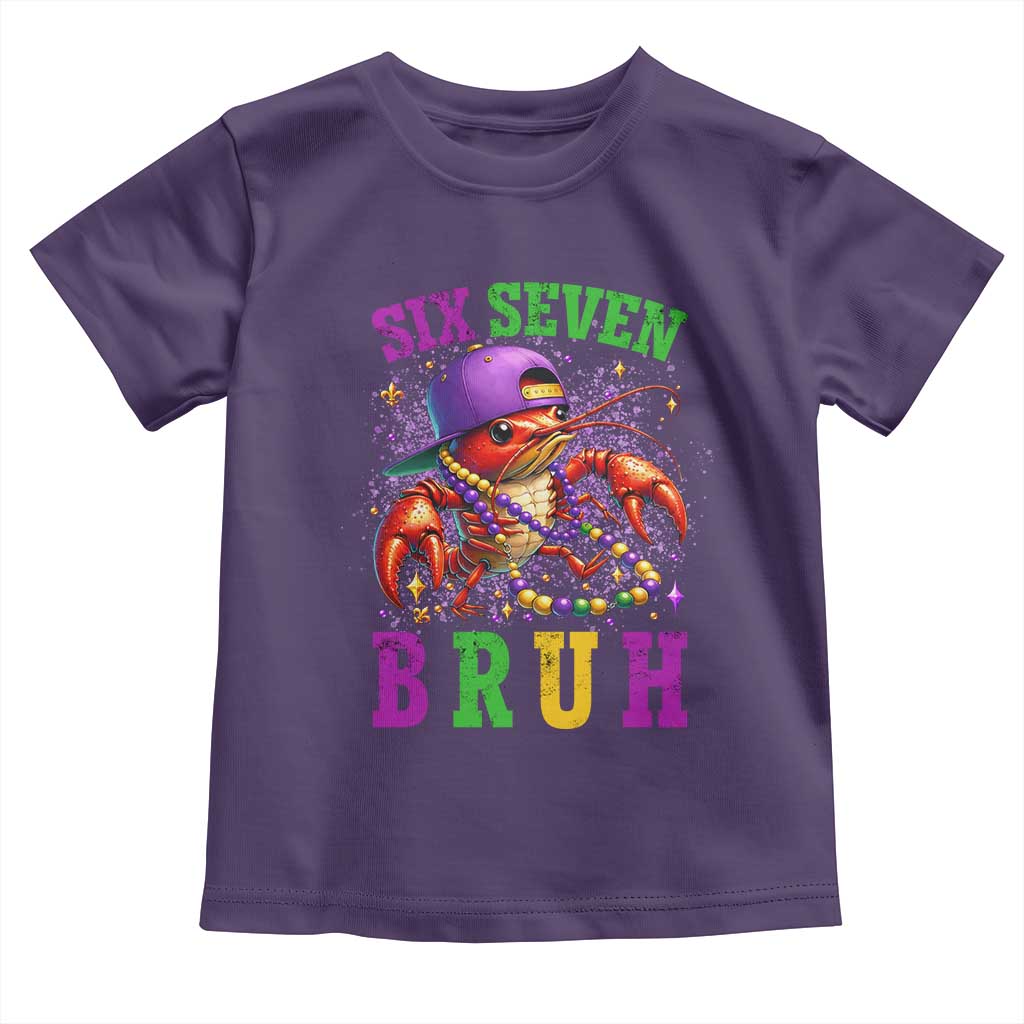 67 Mardi Gras Toddler T Shirt Funny Crawfish Six Seven Bruh Meme TS14 Purple Print Your Wear