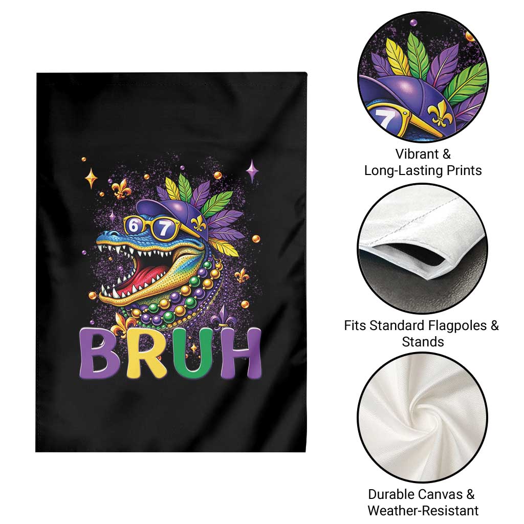 67 Mardi Gras Garden Flag Funny Alligator Six Seven Bruh Meme TS14 Print Your Wear