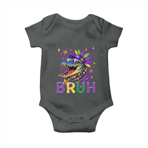 67 Mardi Gras Baby Onesie Funny Alligator Six Seven Bruh Meme TS14 Dark Heather Print Your Wear