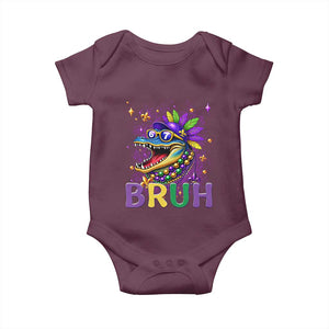 67 Mardi Gras Baby Onesie Funny Alligator Six Seven Bruh Meme TS14 Maroon Print Your Wear