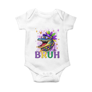 67 Mardi Gras Baby Onesie Funny Alligator Six Seven Bruh Meme TS14 White Print Your Wear