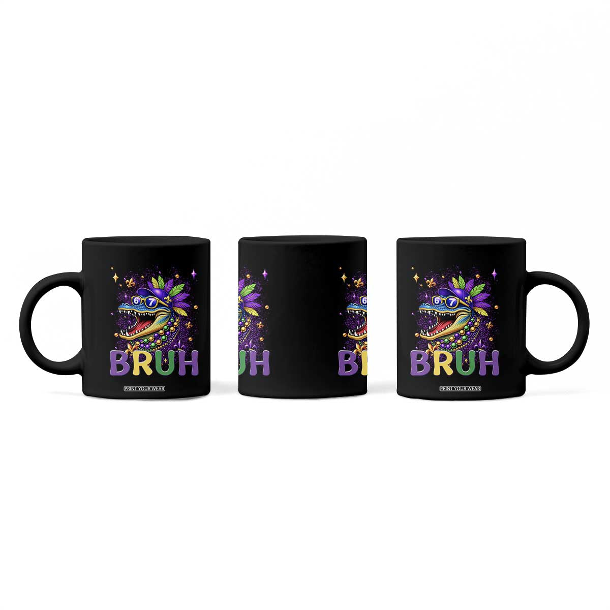 67 Mardi Gras Coffee Mug Funny Alligator Six Seven Bruh Meme TS14 Print Your Wear