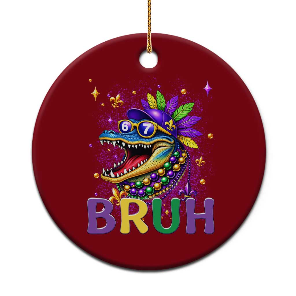 67 Mardi Gras Ceramic Ornament Funny Alligator Six Seven Bruh Meme TS14 1pc Red Print Your Wear