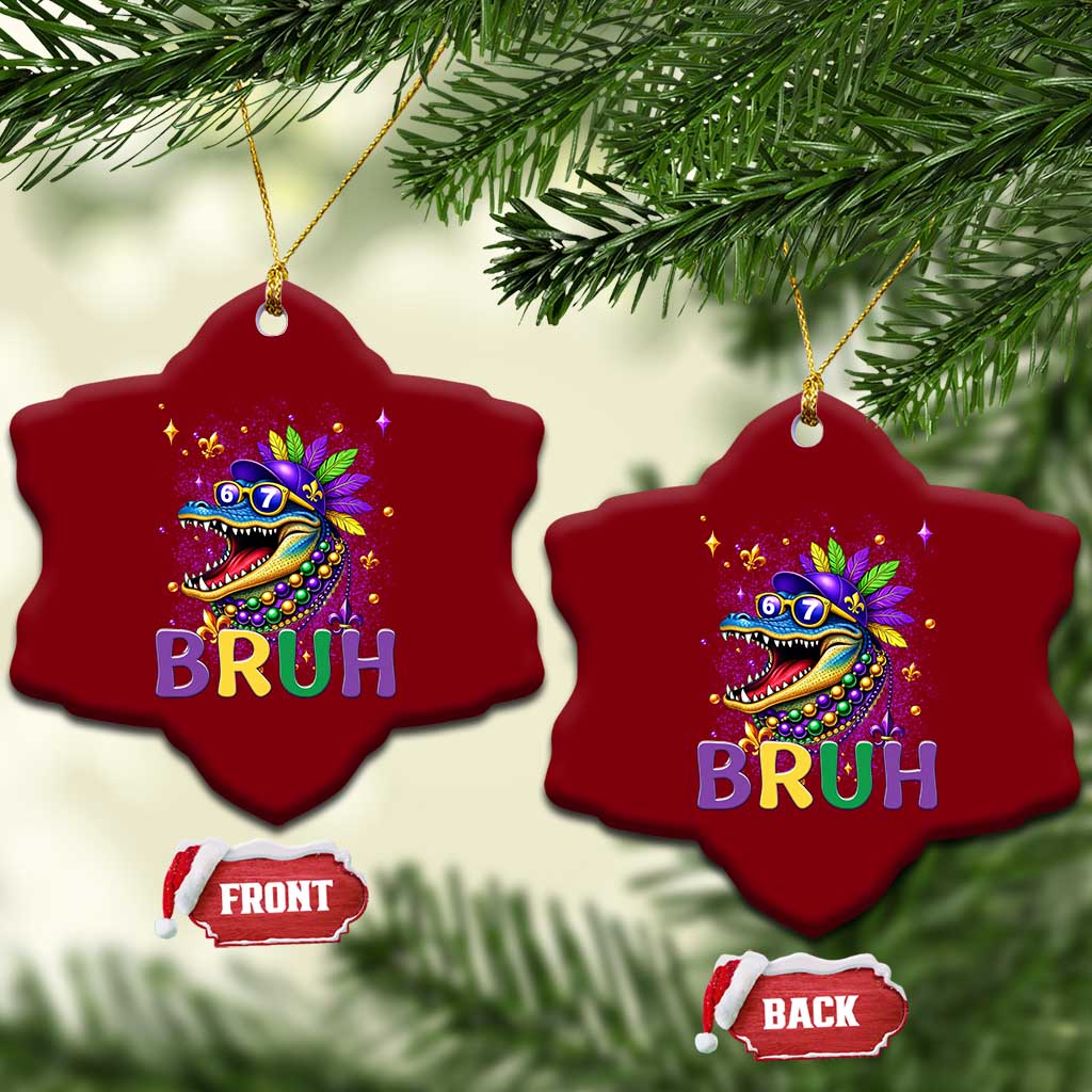 67 Mardi Gras Ceramic Ornament Funny Alligator Six Seven Bruh Meme TS14 Print Your Wear