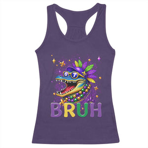 67 Mardi Gras Racerback Tank Top Funny Alligator Six Seven Bruh Meme TS14 Purple Print Your Wear