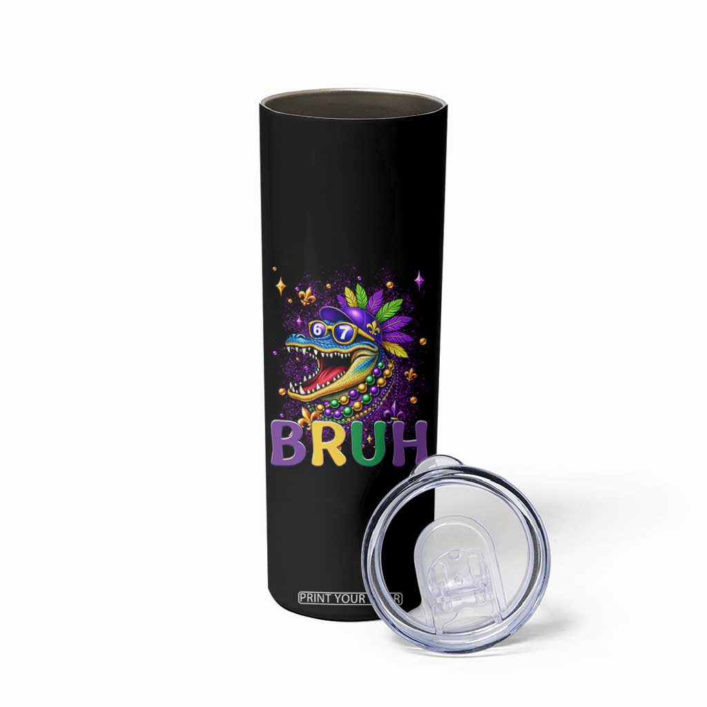 67 Mardi Gras Skinny Tumbler Funny Alligator Six Seven Bruh Meme TS14 Print Your Wear