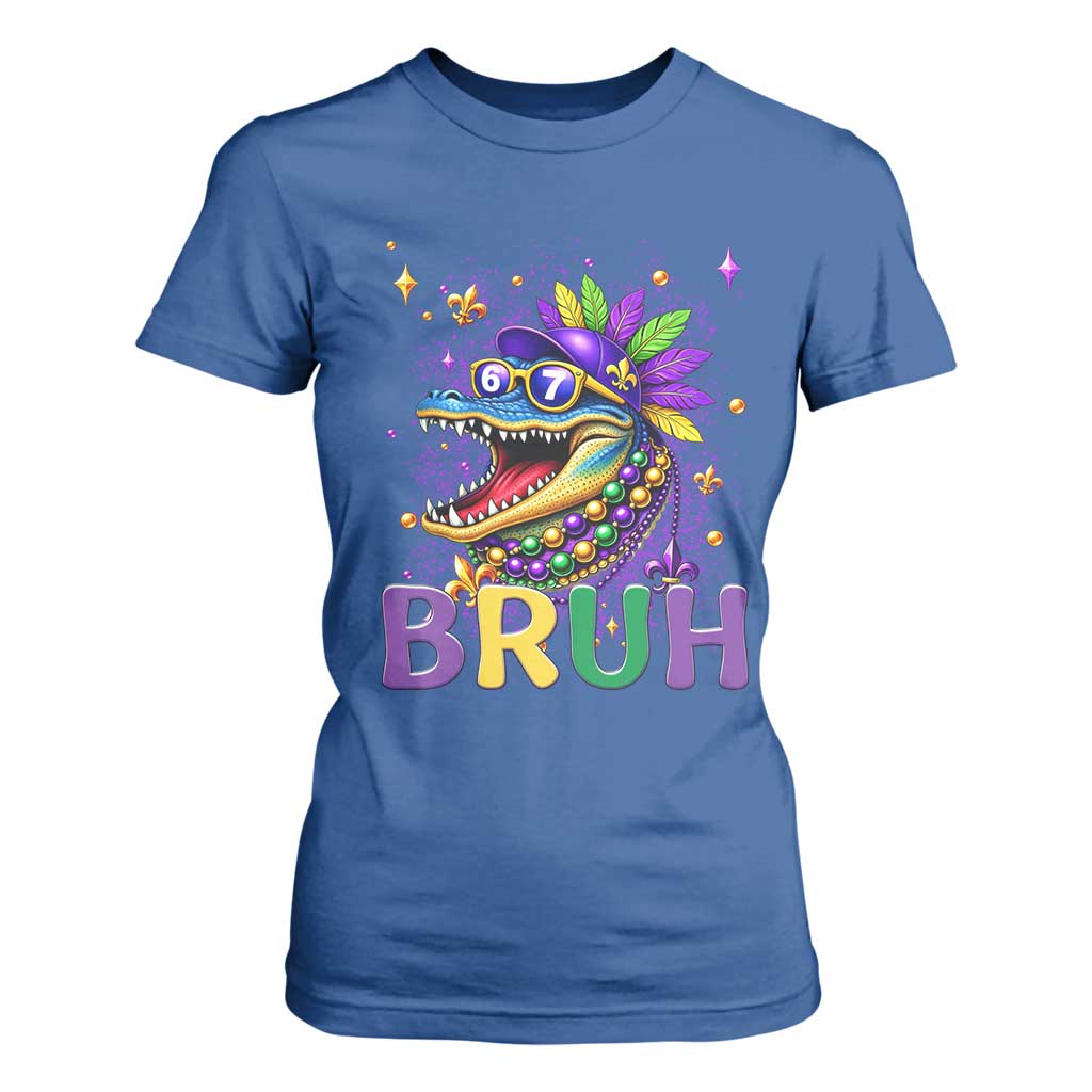 67 Mardi Gras T Shirt For Women Funny Alligator Six Seven Bruh Meme TS14 Royal Blue Print Your Wear