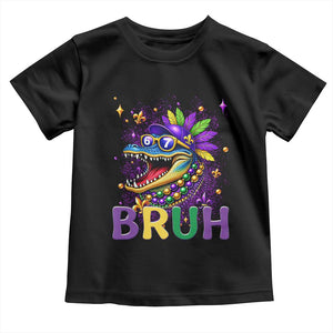 67 Mardi Gras Toddler T Shirt Funny Alligator Six Seven Bruh Meme TS14 Black Print Your Wear