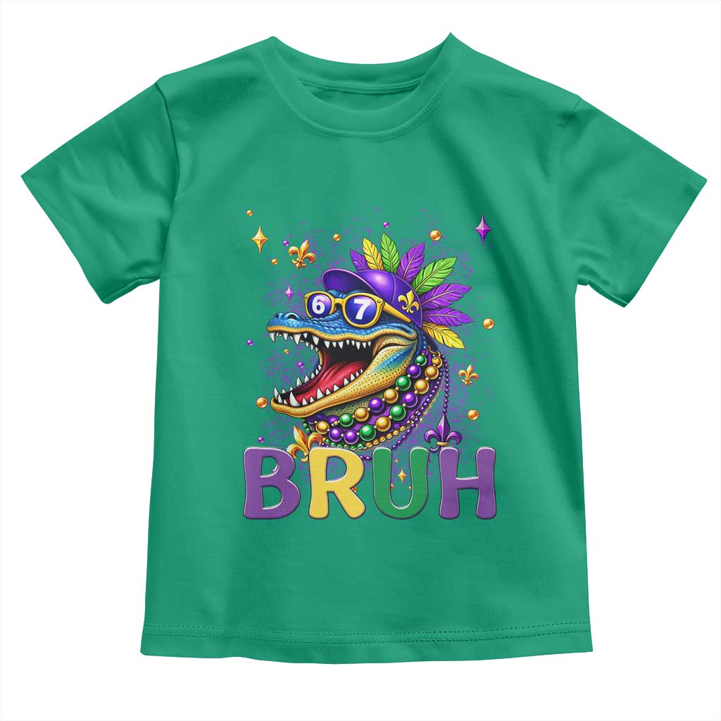 67 Mardi Gras Toddler T Shirt Funny Alligator Six Seven Bruh Meme TS14 Irish Green Print Your Wear