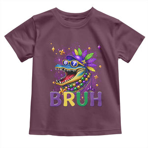 67 Mardi Gras Toddler T Shirt Funny Alligator Six Seven Bruh Meme TS14 Maroon Print Your Wear