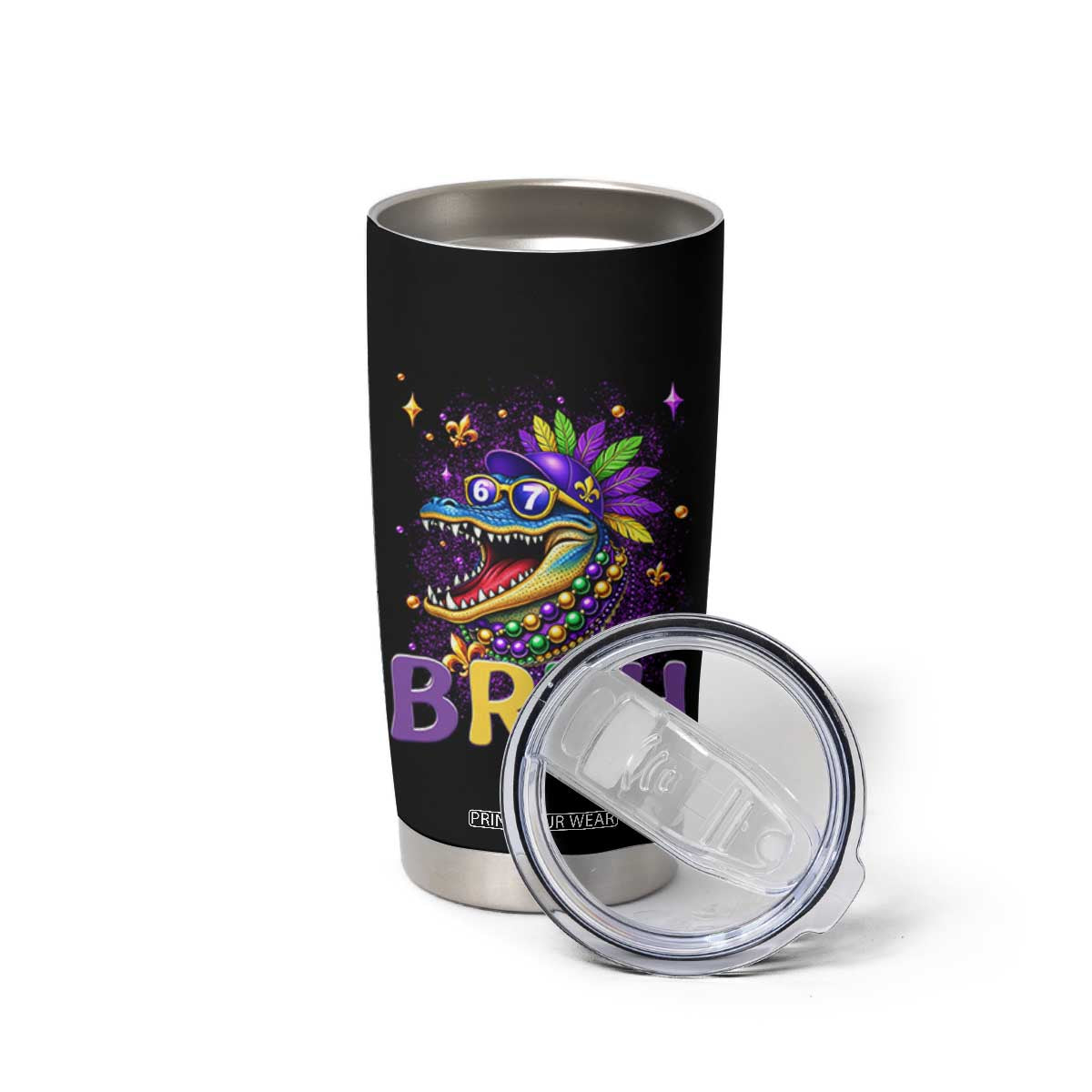 67 Mardi Gras Tumbler Cup Funny Alligator Six Seven Bruh Meme TS14 Print Your Wear