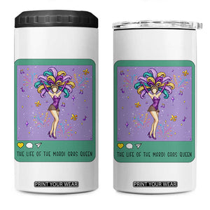 The Life Of The Mardi Gras Queen 4 in 1 Can Cooler Tumbler TS14 One Size: 16 oz White Print Your Wear