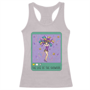 The Life Of The Mardi Gras Queen Racerback Tank Top TS14 Ice Gray Print Your Wear