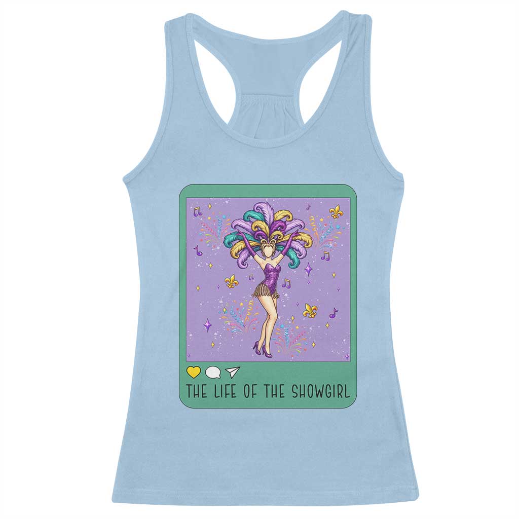 The Life Of The Mardi Gras Queen Racerback Tank Top TS14 Light Blue Print Your Wear
